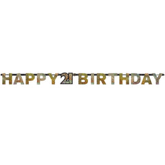Banner - Birthday - Black/Gold/Silver - Ages 18 - 100