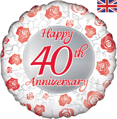Foil Balloon - 18" - 40th Anniversary