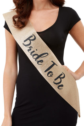 Sash - Bride To Be - Gold Glitter