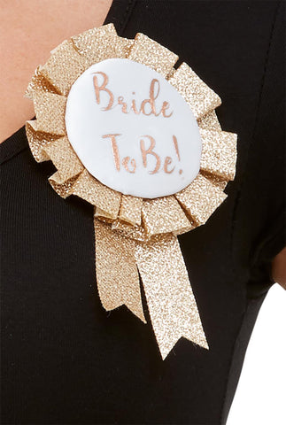 Rosette - Bride To Be - Gold Glitter