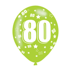 Latex Balloons - Age 80 & 90 - Multi-Coloured