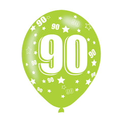 Latex Balloons - Age 80 & 90 - Multi-Coloured