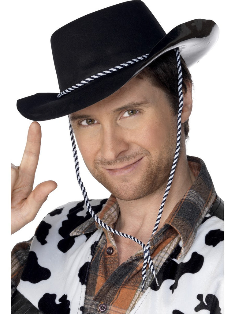 Cowboy Hat - Flock - Brown/Black/White
