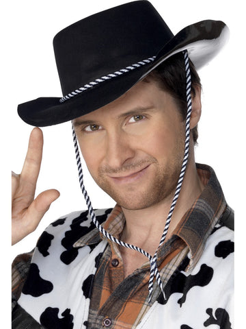 Cowboy Hat - Flock - Brown/Black/White