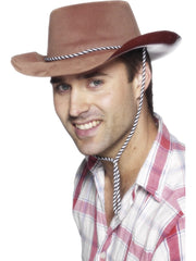 Cowboy Hat - Flock - Brown/Black/White