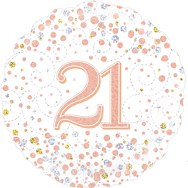 Foil Balloon - 18" - 21 - Rose Gold