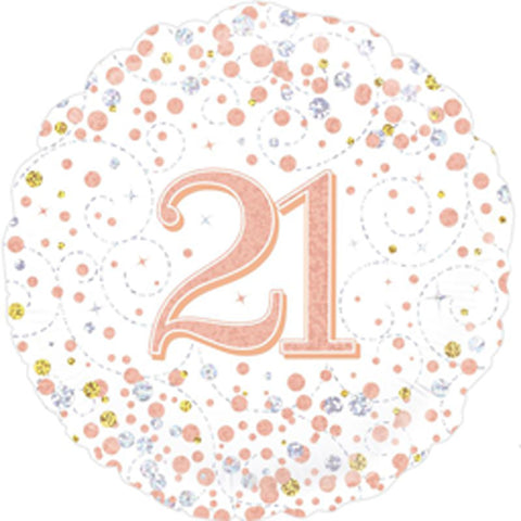 Foil Balloon - 18" - 21 - Rose Gold