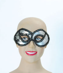 Domino Eyemask - Silver Metallic Lace
