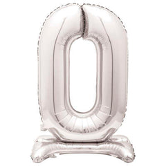 Airfill Foil Balloon - 30" - Number 0 - Silver/Rose Gold