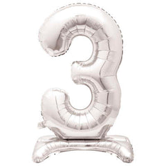 Airfill Foil Balloon - 30" - Number 3 - Silver/Rose Gold