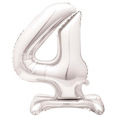 Airfill Foil Balloon - 30" - Number 4 - Silver/Rose Gold
