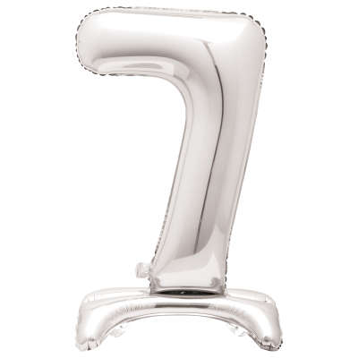 Airfill Foil Balloon - 30" - Number 7 - Silver/Rose Gold