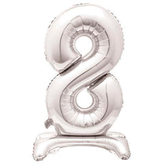 Airfill Foil balloon - 30" - Number 8 - Silver/Rose Gold