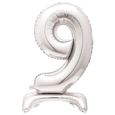 Airfill Foil Balloon - 30" - Number 9 - Silver/Rose Gold