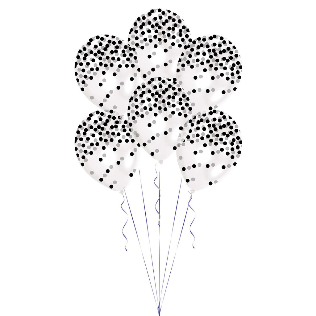 Latex Balloons - Confetti - Black