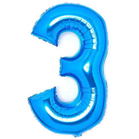 SuperShape Foil Balloon   Number 3 - Blue