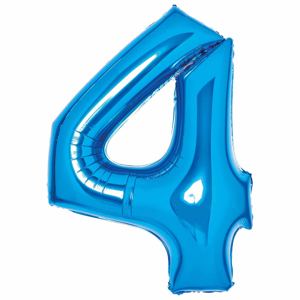 SuperShape Foil Balloon   Number 4 - Blue
