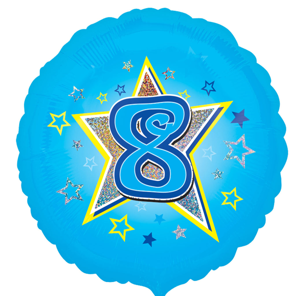 Foil Balloon - 18" - Age 8 - Blue
