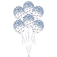 Latex Balloons - Confetti - Blue