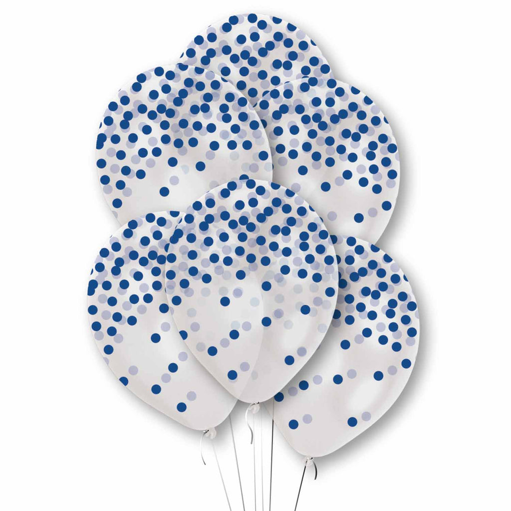 Latex Balloons - Confetti - Blue
