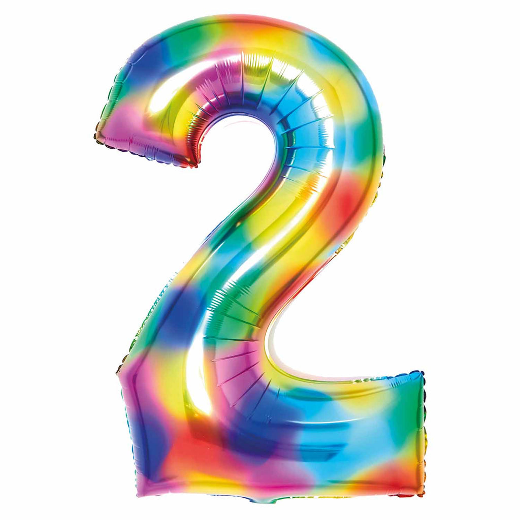 SuperShape Foil Balloon Number 2 - Bright Rainbow