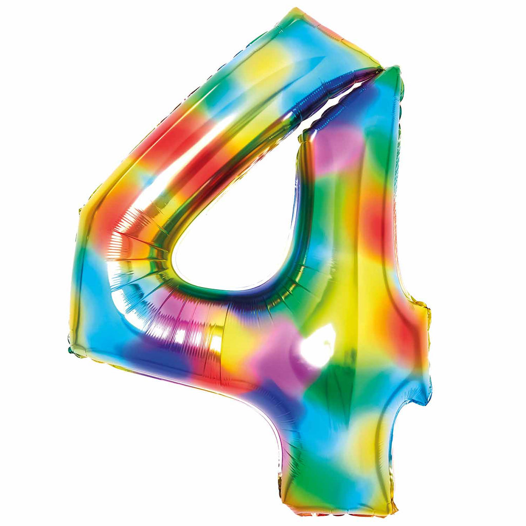 SuperShape Foil Balloon Number 4 - Bright Rainbow