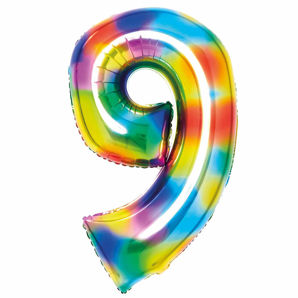 SuperShape Foil Balloon Number 9 - Bright Rainbow