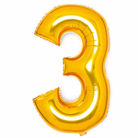 SuperShape Foil Balloon   Number 3 - Gold