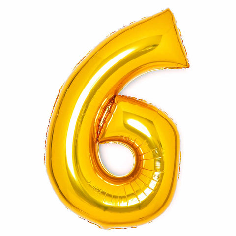 SuperShape Foil Balloon   Number 6 - Gold