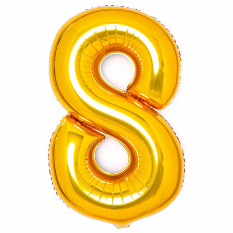 SuperShape Foil Balloon   Number 8 - Gold