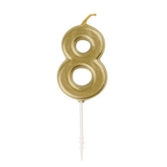 Candle - Mini - Numbers 0 - 9 - Gold