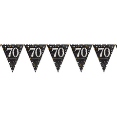 Pennant Bunting - Ages 18 -100 - Gold/Silver/Black