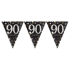 Pennant Bunting - Ages 18 -100 - Gold/Silver/Black