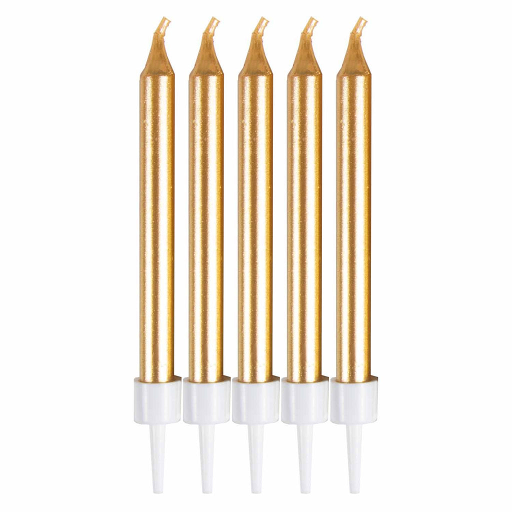 Candles with Holders - Gold