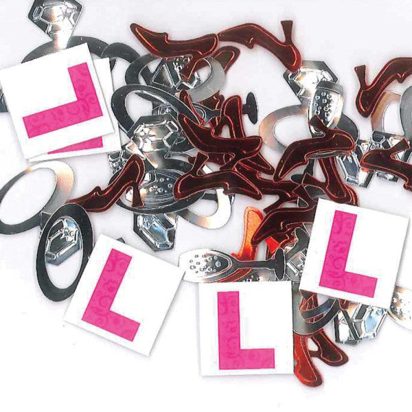 Confetti - Hen Party Big "L" Plate