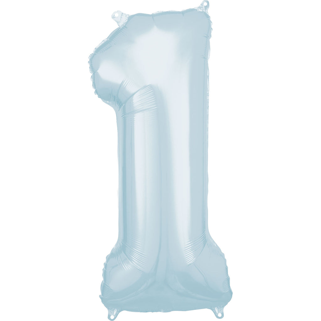 SuperShape Foil Balloon Number 1 - Pale Blue