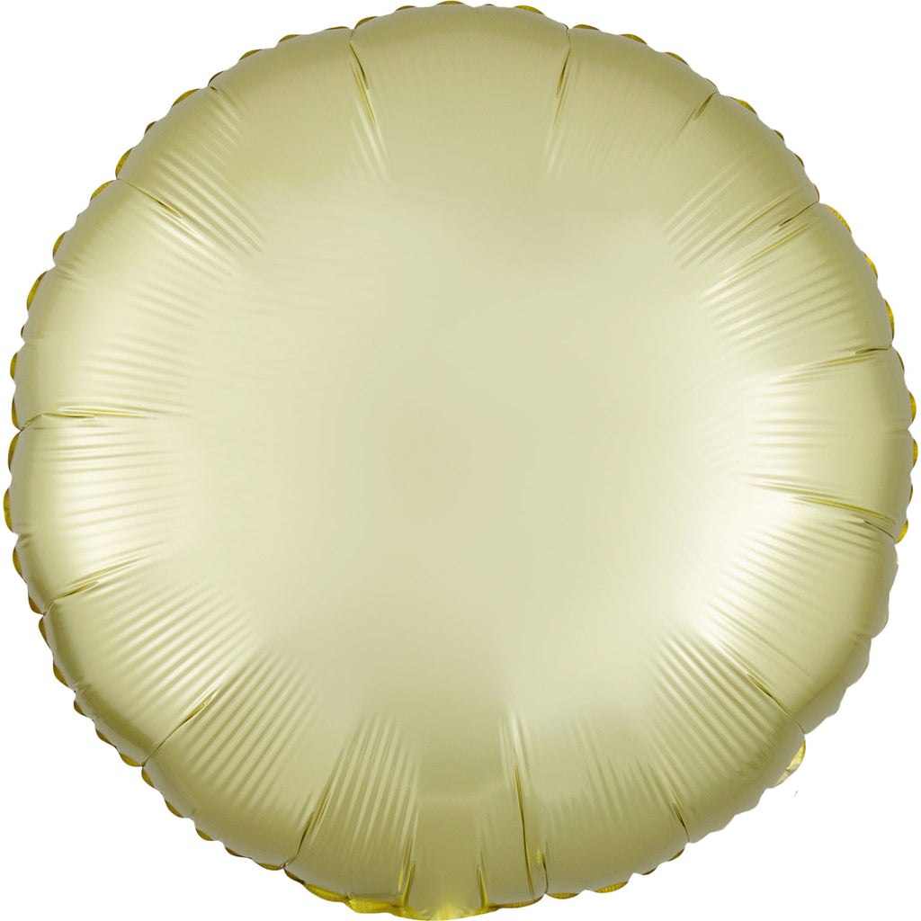 Foil Balloon - Solid Colour - Round - Satin Luxe - Pastel Yellow