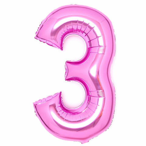 SuperShape Foil Balloon   Number 3 - Pink