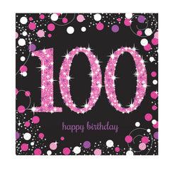 Napkins - Birthday - Ages 18 - 100 - Pink/Purple/Black
