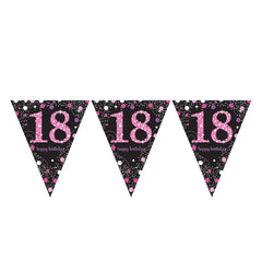 Pennant Bunting - Ages 18 - 100 - Pink/Purple/Black