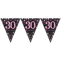 Pennant Bunting - Ages 18 - 100 - Pink/Purple/Black