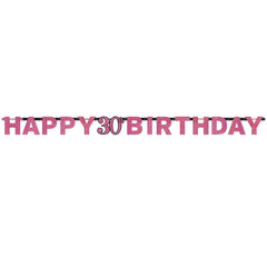 Banner - Birthday - Black/Pink - Ages 18 - 100