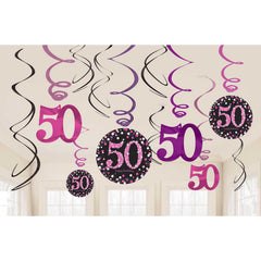Swirl Decorations - Ages 18 - 100 - Pink/Purple/Black
