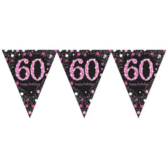 Pennant Bunting - Ages 18 - 100 - Pink/Purple/Black