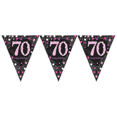 Pennant Bunting - Ages 18 - 100 - Pink/Purple/Black