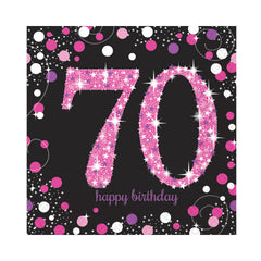 Napkins - Birthday - Ages 18 - 100 - Pink/Purple/Black