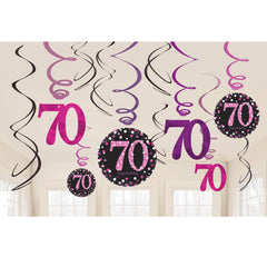 Swirl Decorations - Ages 18 - 100 - Pink/Purple/Black