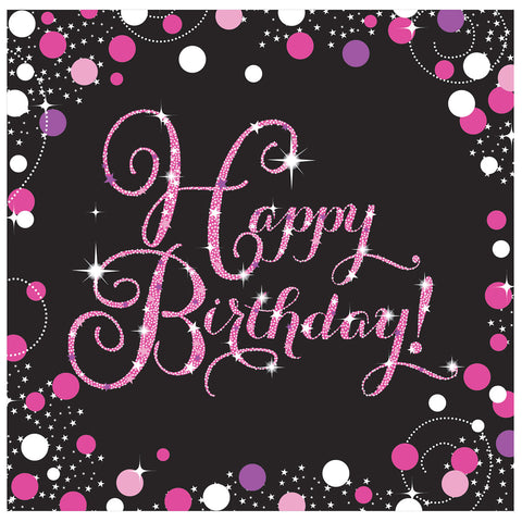 Napkins - Birthday - Pink/Purple/Black