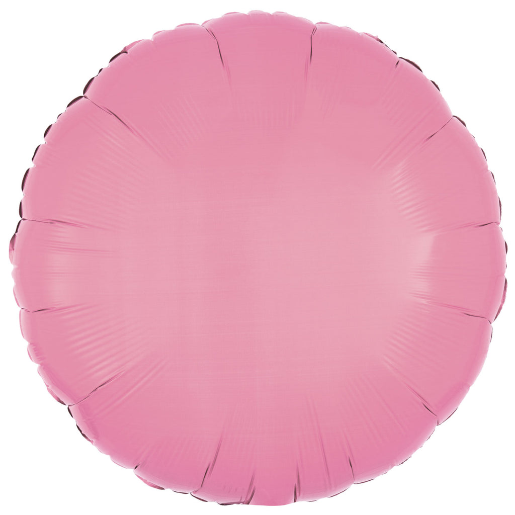 Foil Balloon - Solid Colour - Round - Metallic - Pink