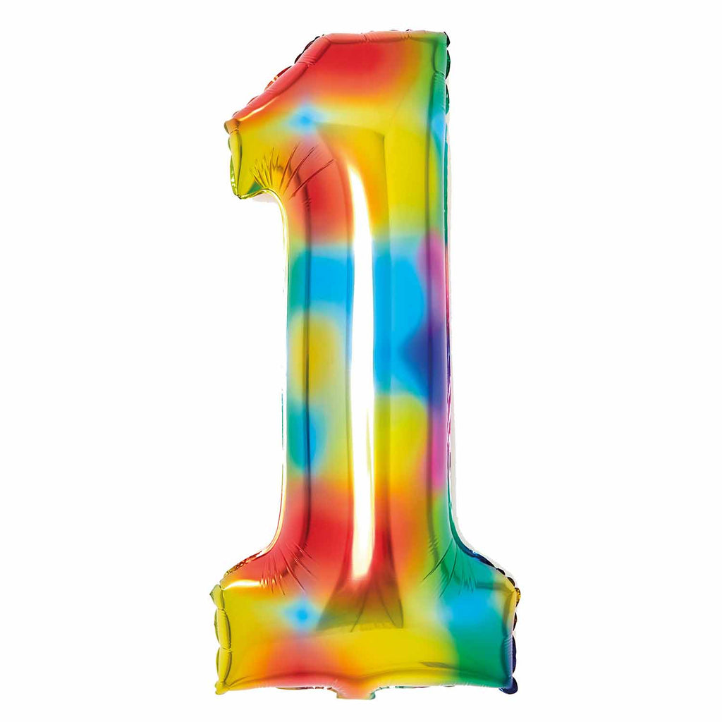 SuperShape Foil Balloon Number 1 - Bright Rainbow